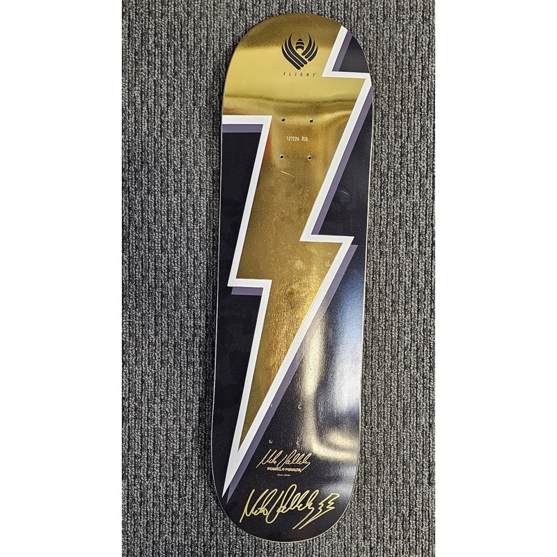 POWELL PERALTA VALLELY LIGHTNING LOGO GOLD FOIL 8.75″ [Autographed] SKATEBOARD DECK