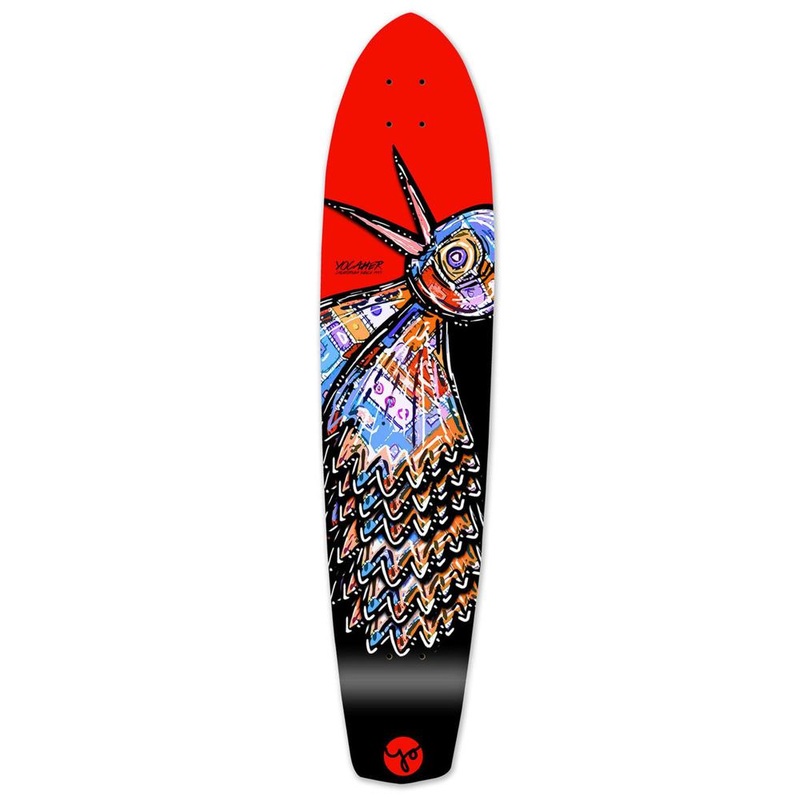 Punked Slimkick Longboard Deck – The Bird Red Deck