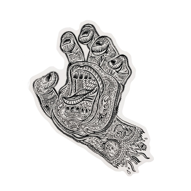 Santa Cruz 4″ Muerte Screaming Hand Sticker – White