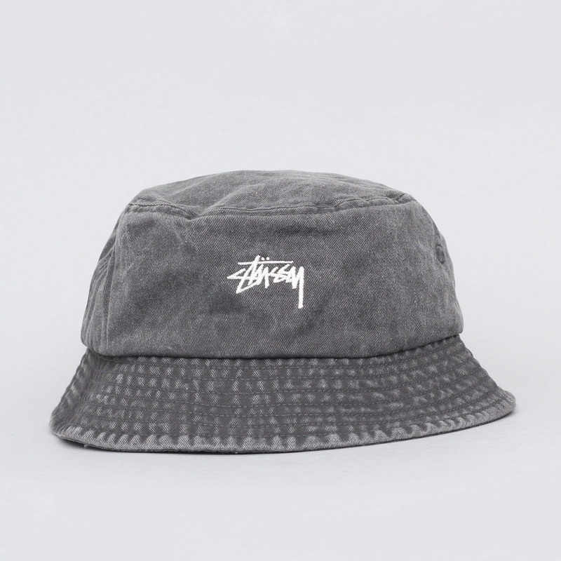 Stussy Stock Washed Bucket Hat Black Small/Medium