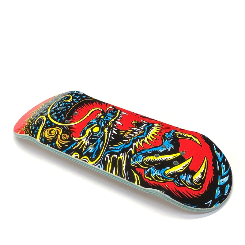 Chems Red Background Blue Dragon Fingerboard Deck 29mm Mid-Pro Popsicle