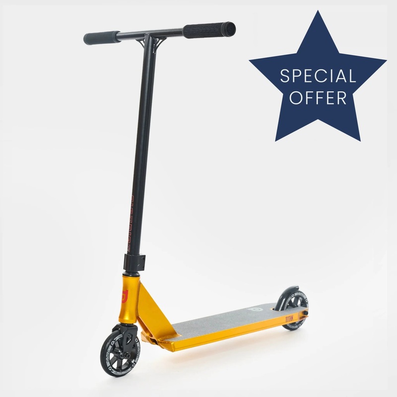 District Titan Complete Scooter – Ano Gold / Black