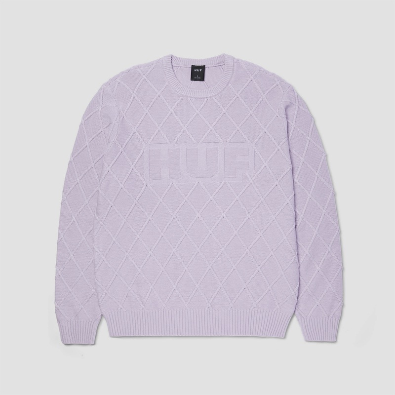 HUF Grid Crew Sweater Dust Purple Small