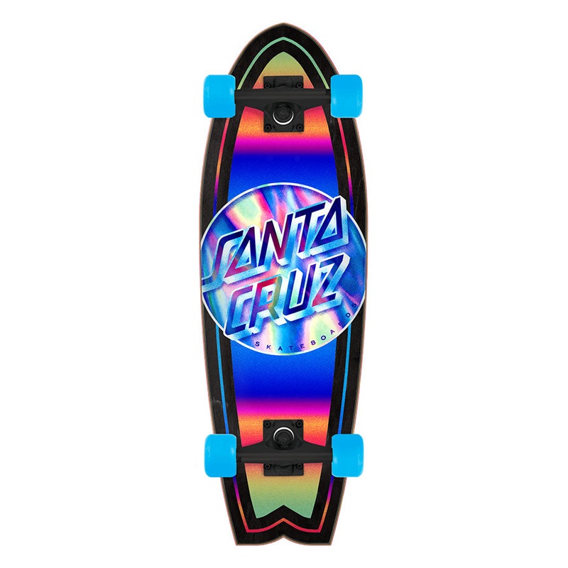 Iridescent Dot 8.8in x 27.7in Shark Cruiser Skateboard Santa Cruz