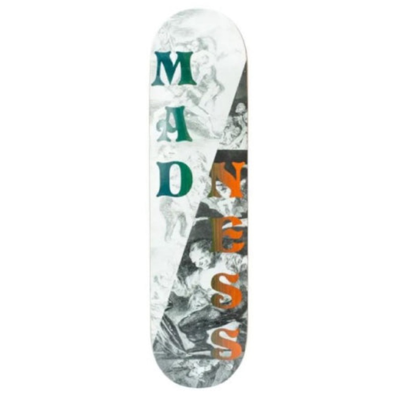 Madness Split Overlap R7 Black White Skateboard Deck 8.0″ 8.0″