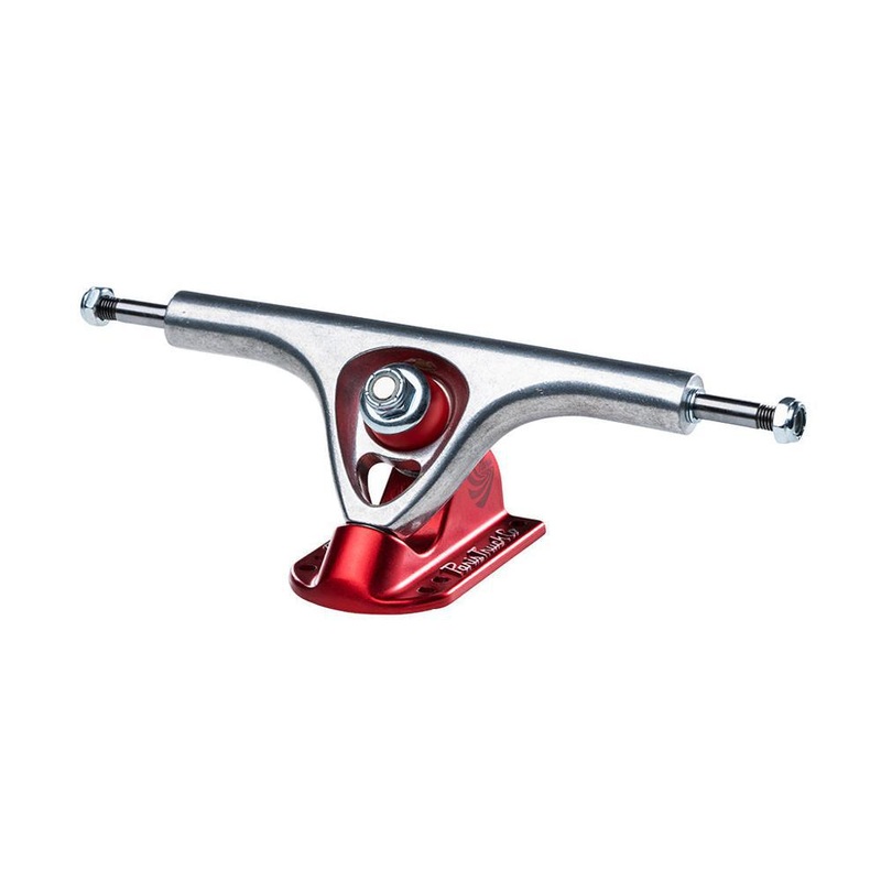 Paris V3 180mm 50 Mix-Ups Polished/Red Longboard Trucks | set of 2