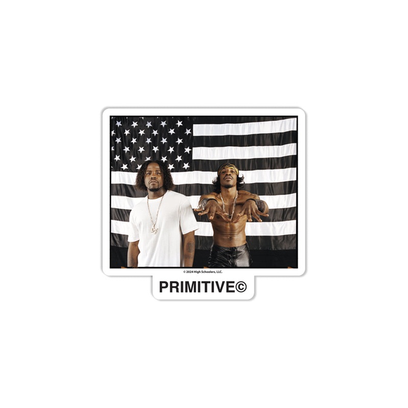 Primitive Skateboarding Outkast Stripes Sticker Multicolor 5″