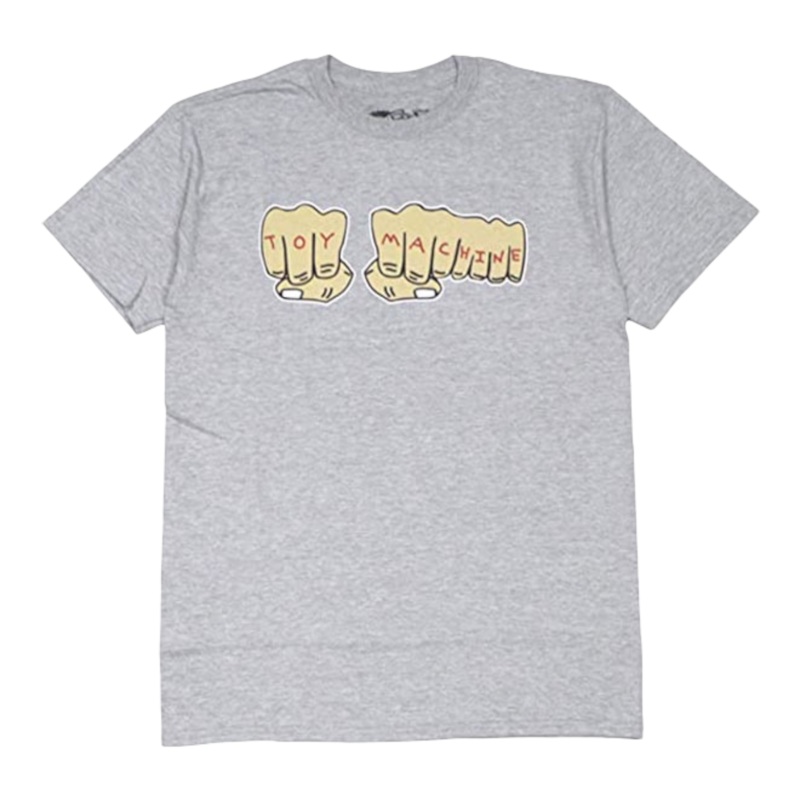 Toy Machine Fists T Shirt Heather Grey S