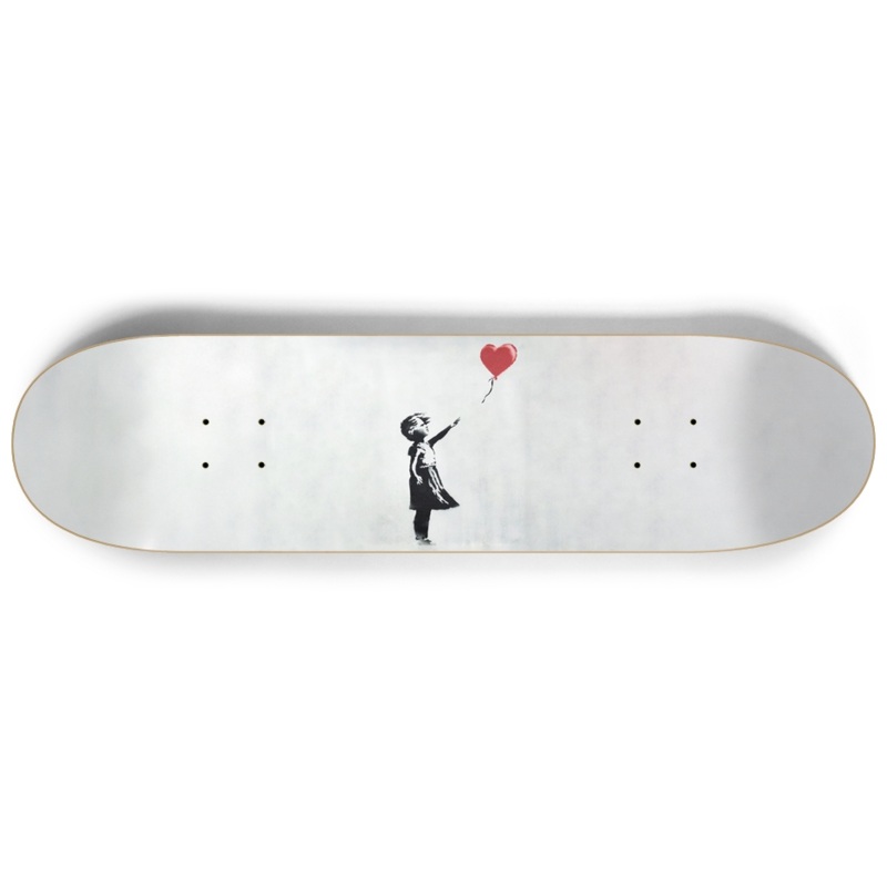Banksy Girl with Balloon 8.25″ Skateboard or Wall Art Deck Only No wall hangers