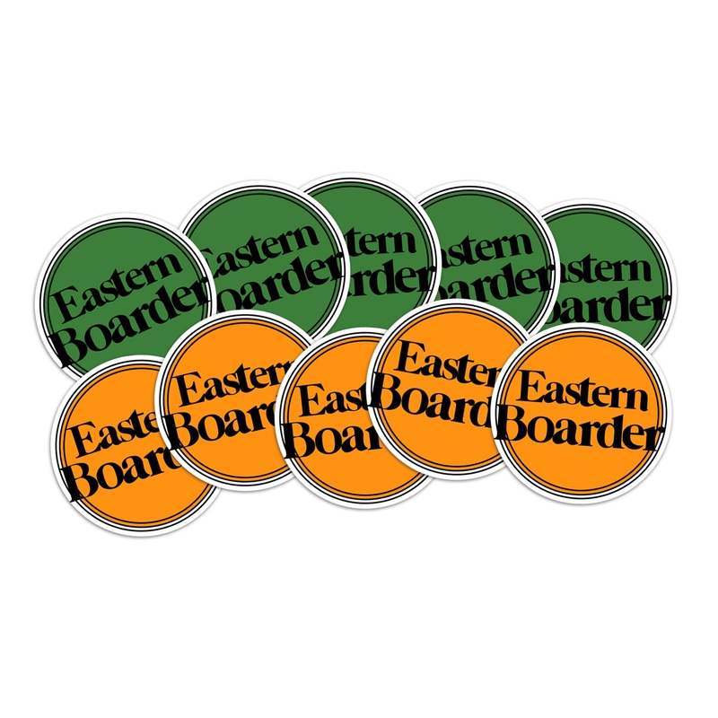 EasternBoarder Dot Logo Sticker 3″ Orange/Black Orange & Green (5 Each)