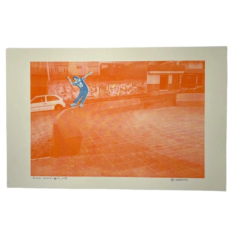Frank Gerwer Boardslide Quito Blue/Orange Risograph Print 11×17
