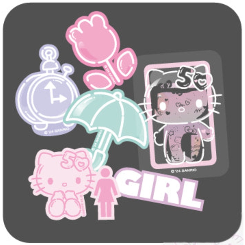Girl x Hello Kitty 50th Sticker 6Pack