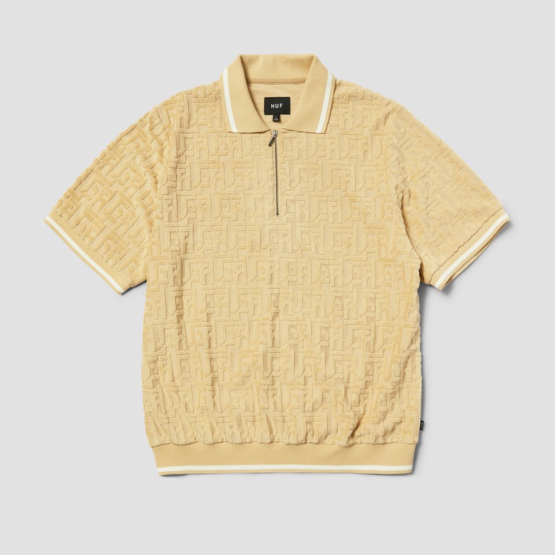 Huf Tether Jacquard Shortsleeve Terry Top Twill Small
