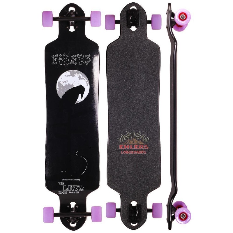 LRV2 black 40 inch Drop Down Drop Through Longboard Complete