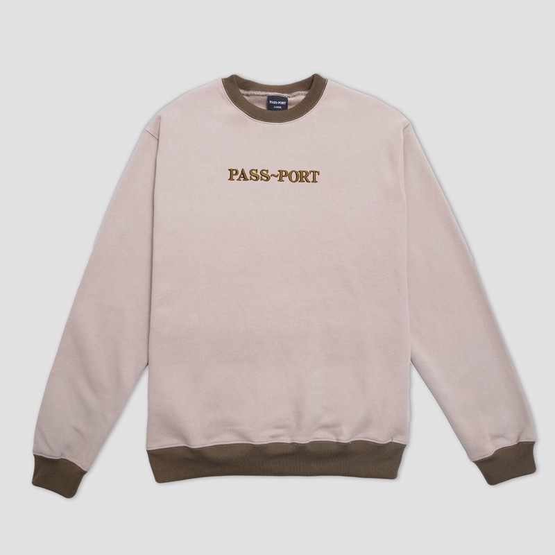 PassPort Official Contrast Organic Crew Khaki Small