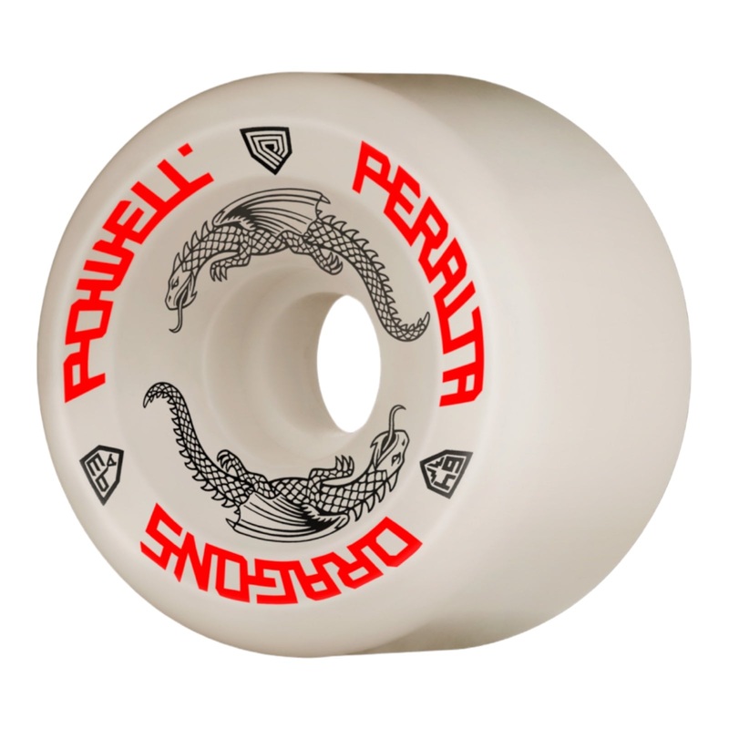 Powell Peralta Dragon Formula Skateboard Wheels 64mm x 36mm 93A 4pk 64mm White