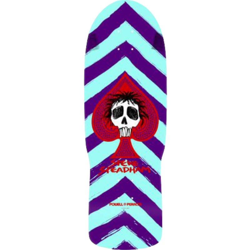 Powell Peralta Steadham Skull & Spade Skateboard Deck Purp/Aqua Reissue – 10.0 10.0