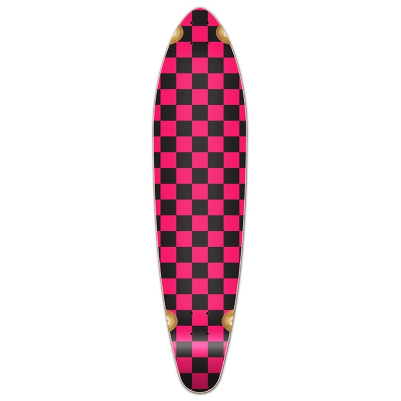 Punked Kicktail Longboard Deck – Checker Pink Deck