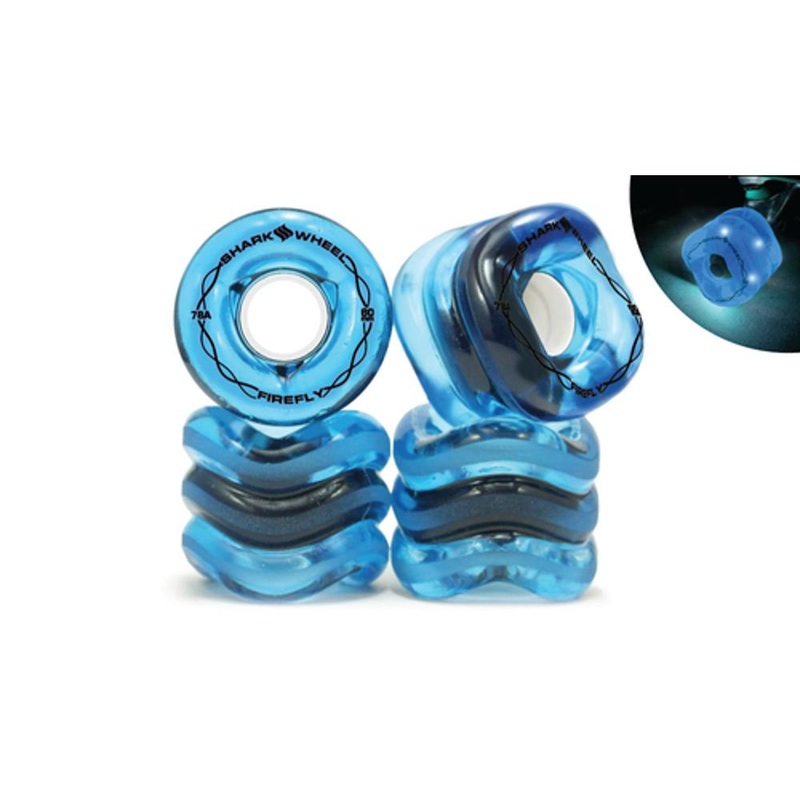 Shark Wheel 60mm/78a Firefly – Transparent Blue with Blue Lights Skateboard Wheels