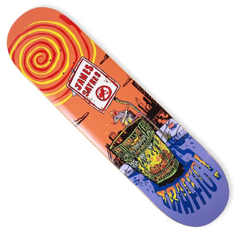 Traffic Skateboards James Sayres Rat Race Deck Multicolor 8.125 x 31.5 WB:14.25