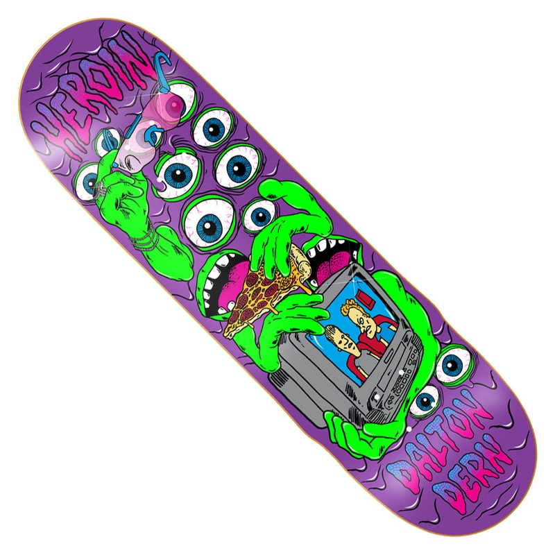 Heroin Skateboards Dalton Dern Mutate or Die Deck Purple Dip 8.75 x 32.1 WB:14.125