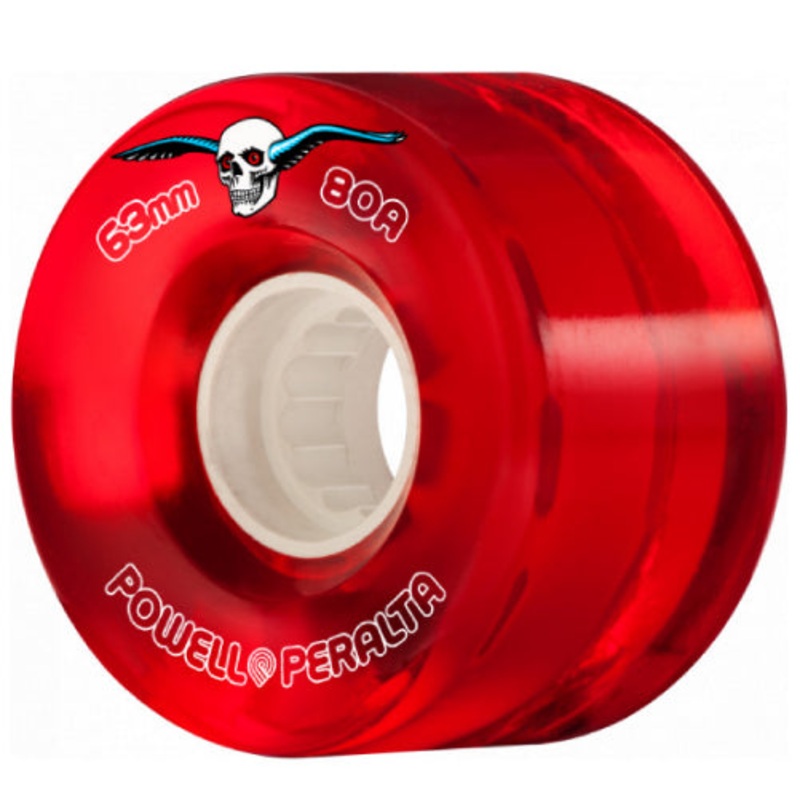Powell Peralta Clear Cruiser Wheels Red 63MM 80A 63mm