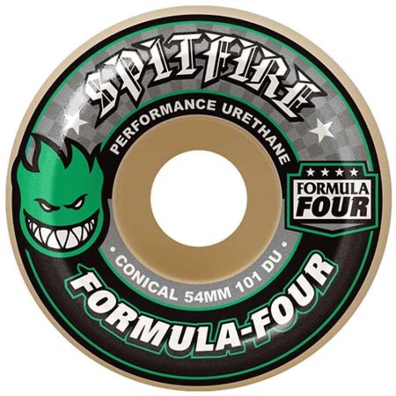 Spitfire Formula Four 101D Conical (Green Print) White/ Green 52mm