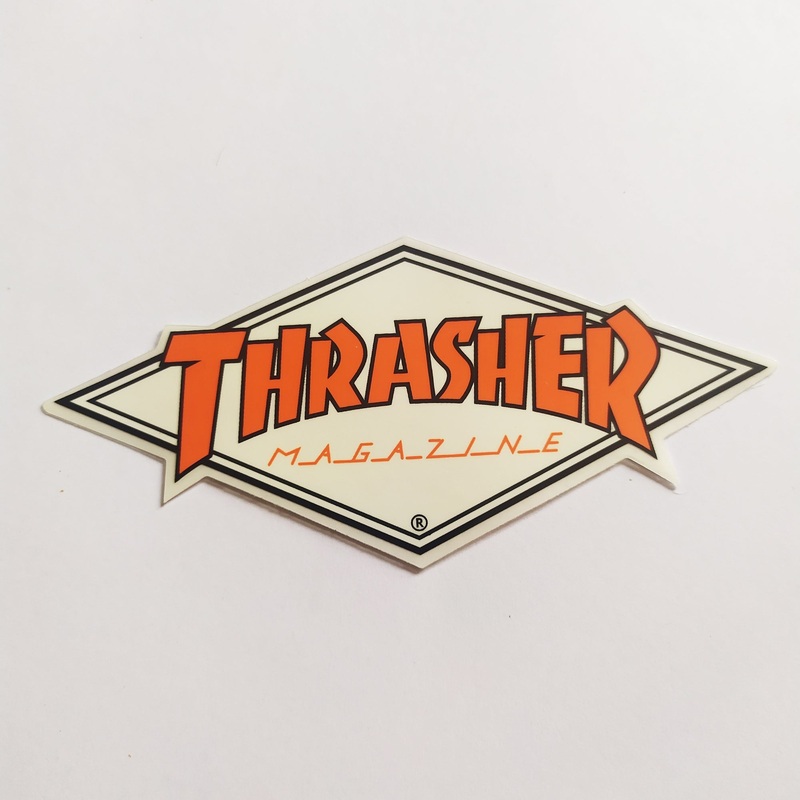 Thrasher Magazine Skateboard Sticker – Diamond Logo – White