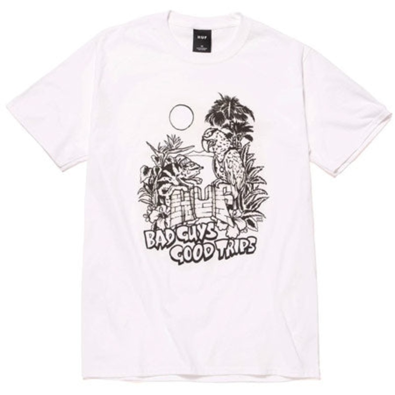 HUF Vacation UV Color T Shirt White Large
