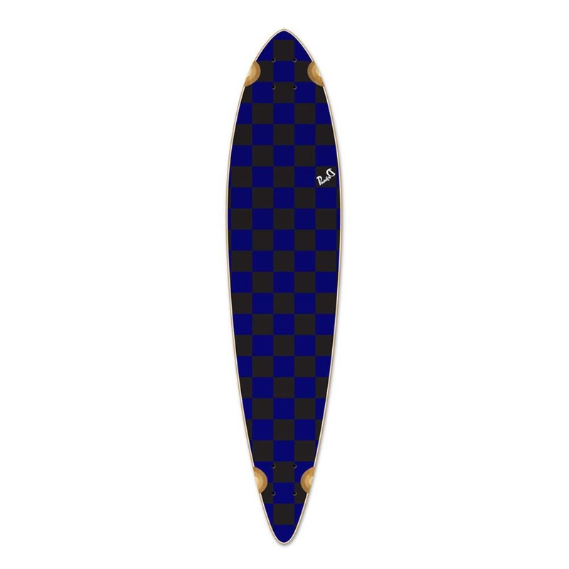 Punked Pintail Longboard Deck Checker Blue Deck