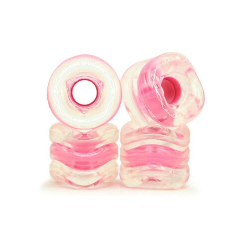 Shark Wheel 60mm Clear With Pink Hub California Roll Skateboard Wheels