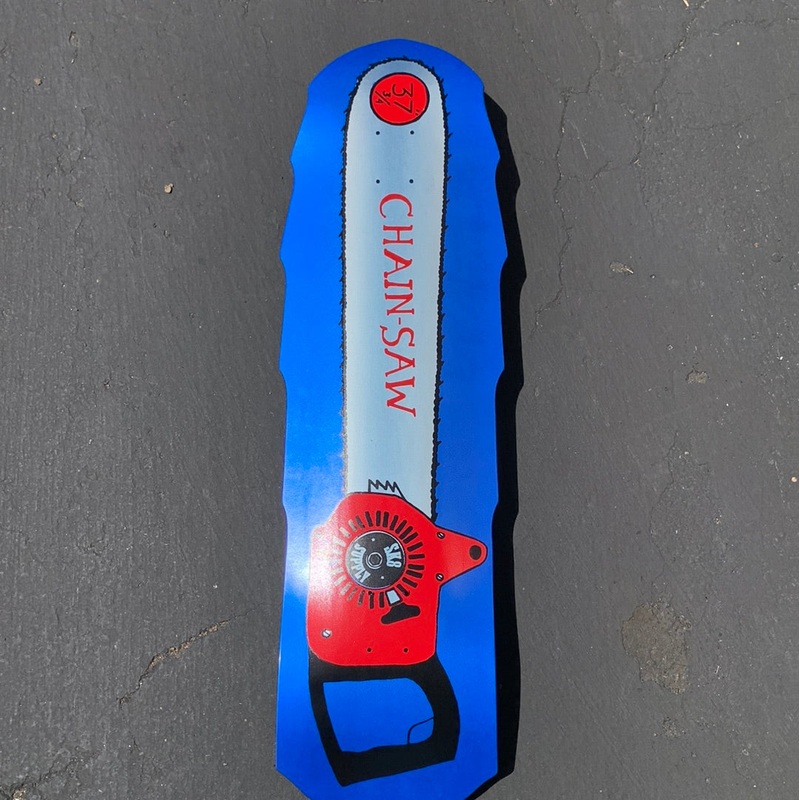SK8supply CHAINSAW Limited Edition Skateboard Deck Blue / Red