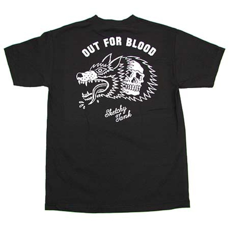 Sketchy Tank Blood T Shirt Black Large