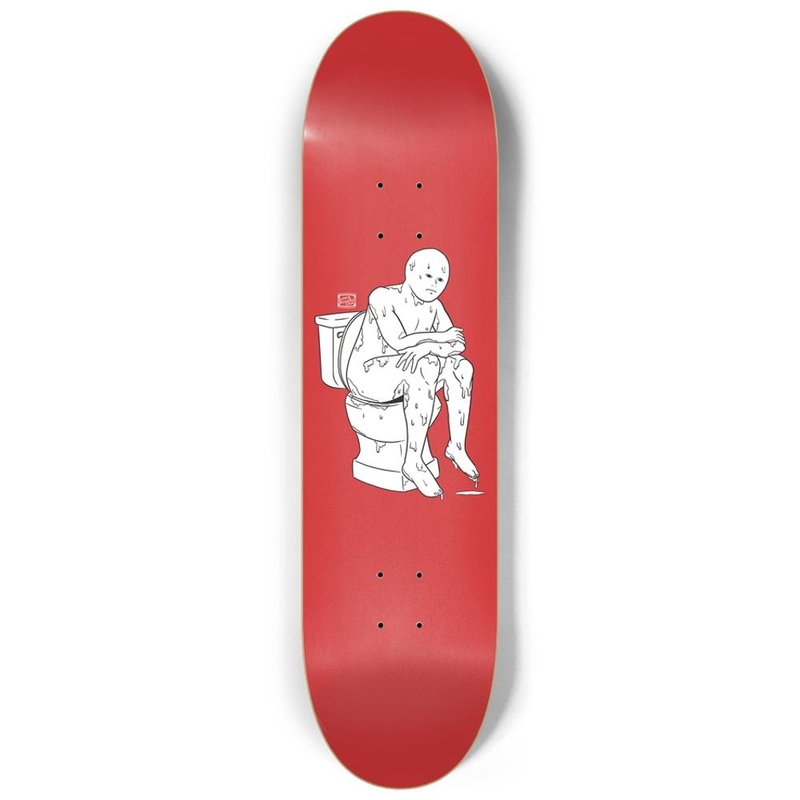 The Thinker Red 8.25″ Custom Skateboard or Wall Art Deck Only No wall hangers