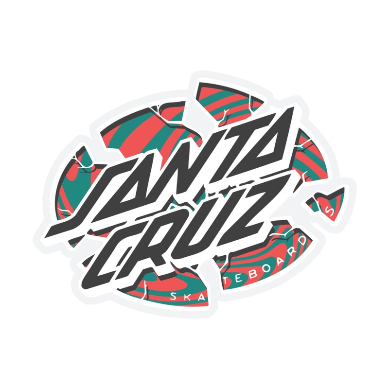 Warp Broken Dot 3.875in Santa Cruz Stickers (25 Pack) Multi 3.875 in