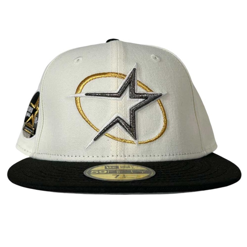 White Black Circle Star Houston Astros New Era Hat 5950 Fitted 5950 Day 6 7/8
