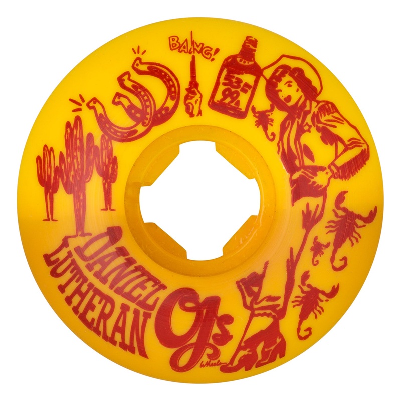 53mm Daniel Lutheran Elite Orange Yellow EZ EDGE 99a OJ Skateboard Wheels Orange 53mm