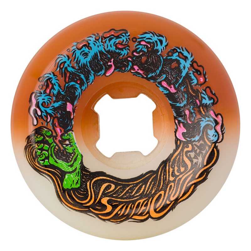 56mm Hairballs 50-50 Orange 95a Slime Balls Skateboard Wheels White 56mm