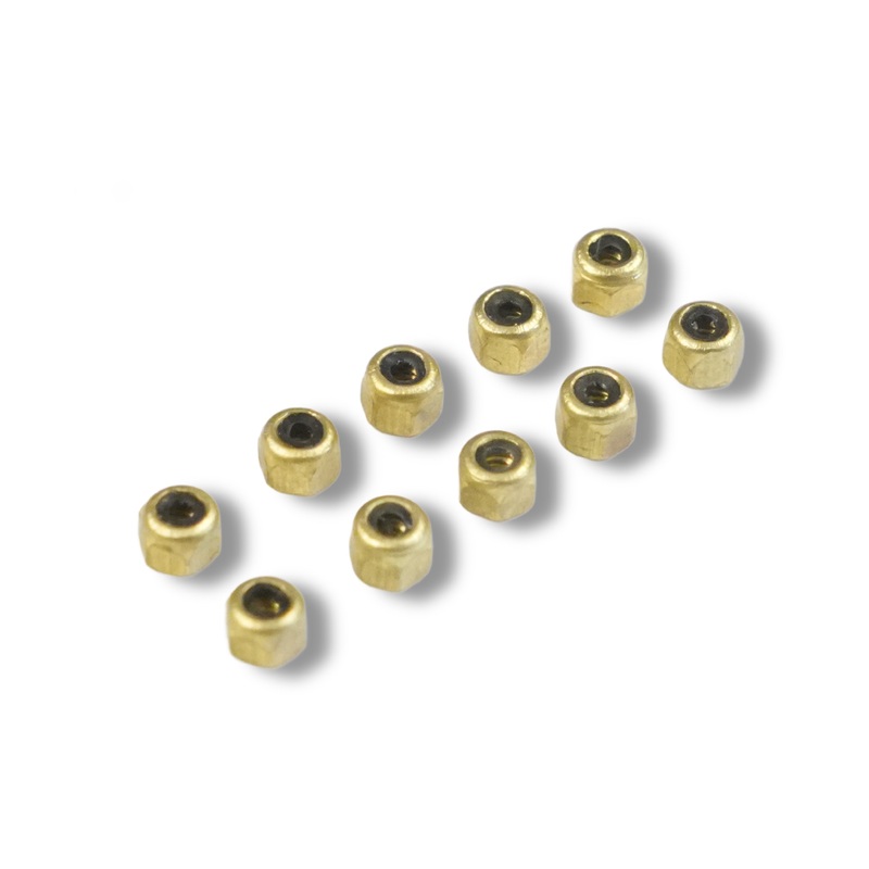 Basic Fingerboard Locknuts 8 Pack Brass