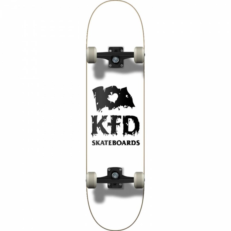 KFD Thrashed Stacked 7.75″ White Skateboard