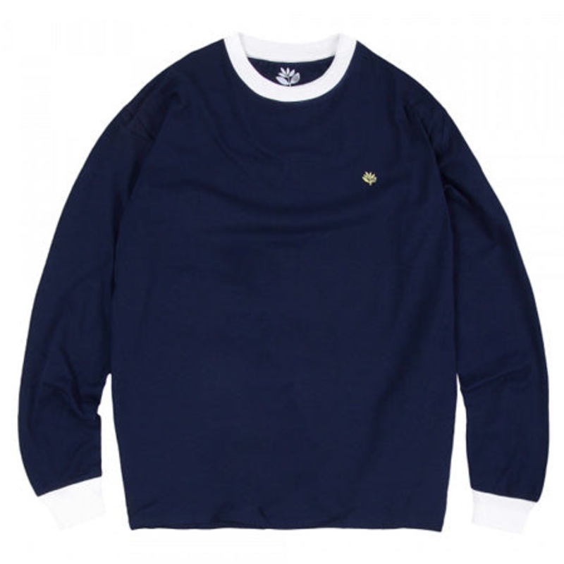 Magenta Brode Long Sleeve T Shirt Navy Large