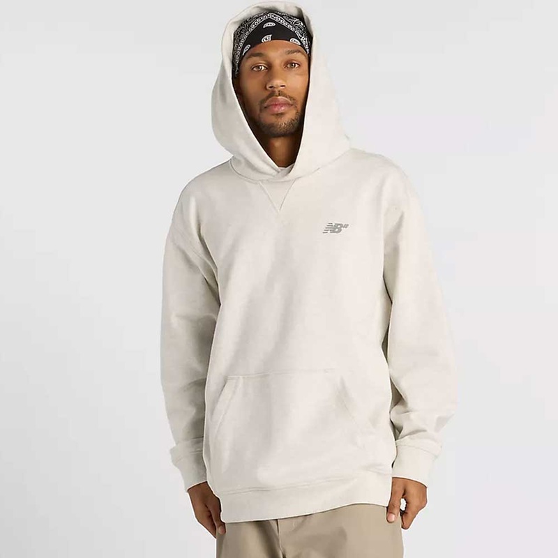 New Balance Numeric French Terry Pullover Hoodie Medium Oatmeal Heather