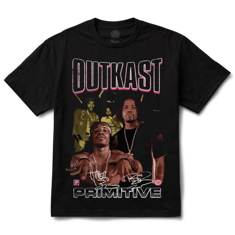 Primitive Skateboarding Outkast Headline Heavyweight T Shirt Black Small