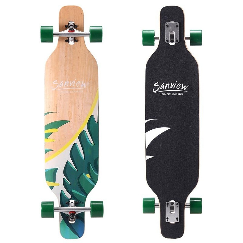Sanview Leaf Drop Through 39″ Longboard Complete