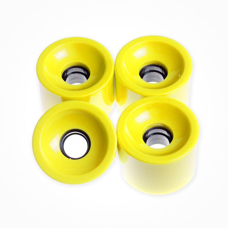 Solid Yellow Square Lipped Longboard Wheels 70mm x 80a