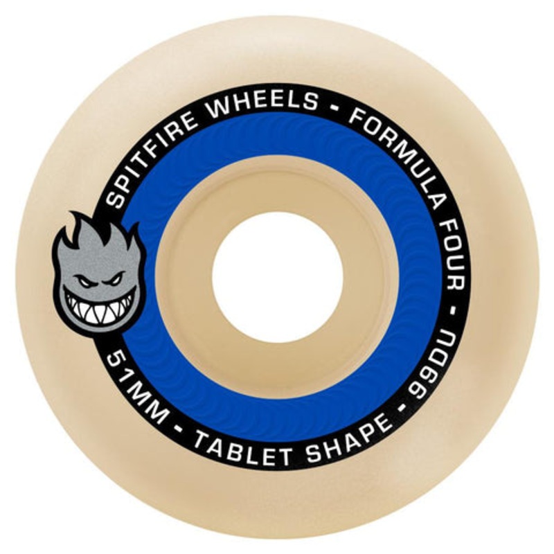 Spitfire 99a Formula Four Tablets Skateboard Wheels 52mm Natural