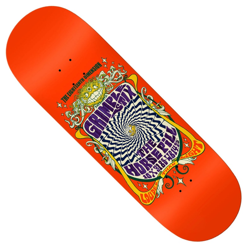 Anti-Hero Grimple Stix Horse Pill Litho Deck Orange 10 x 31.85 WB:14.25