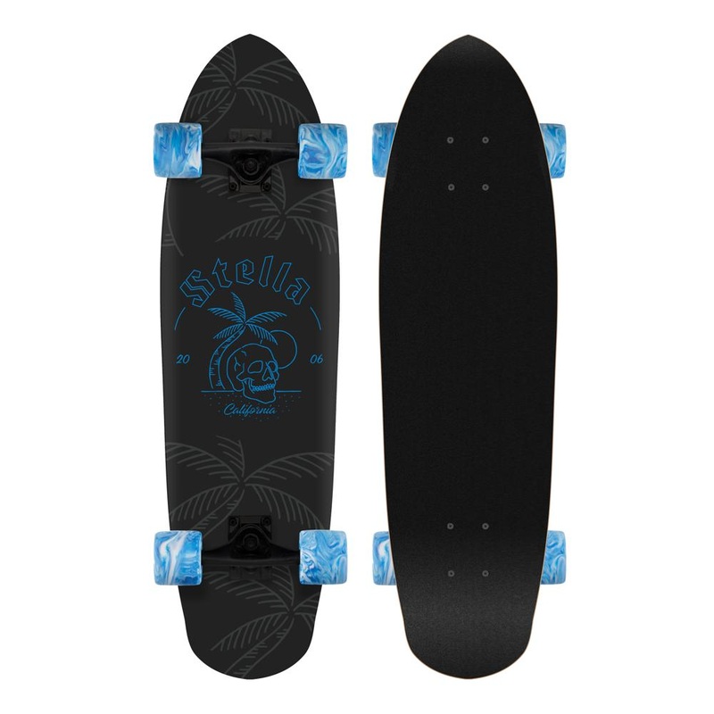 Stella Beer Runner Skull Island in Blue 29″ Cruiser Longboard Complete