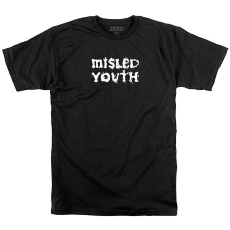 Zero Misled Font T Shirt Black Extra Large