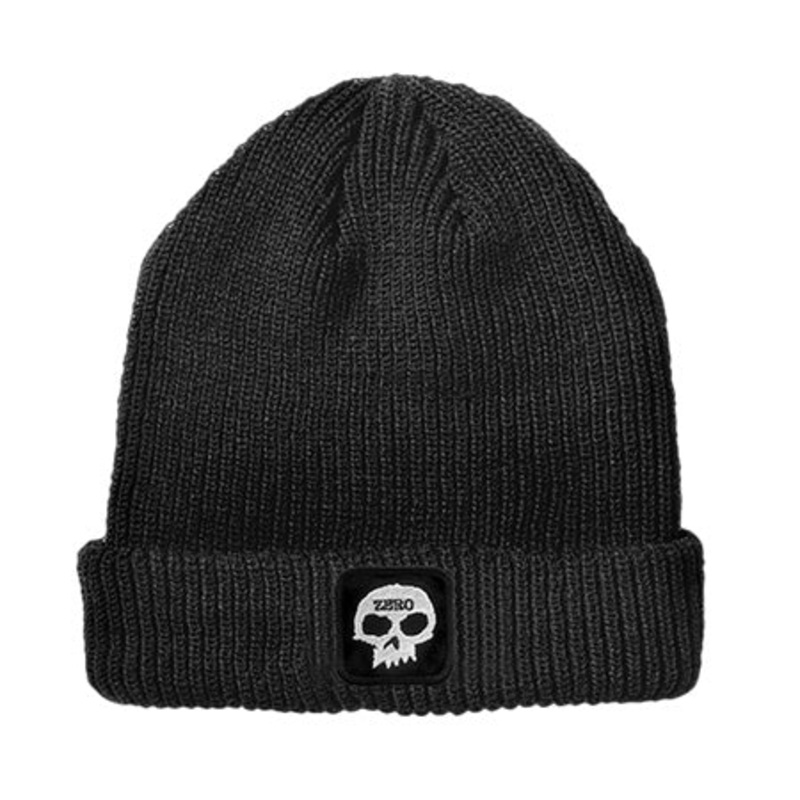 Zero Single Skull Patch Beanie Black One size fits all